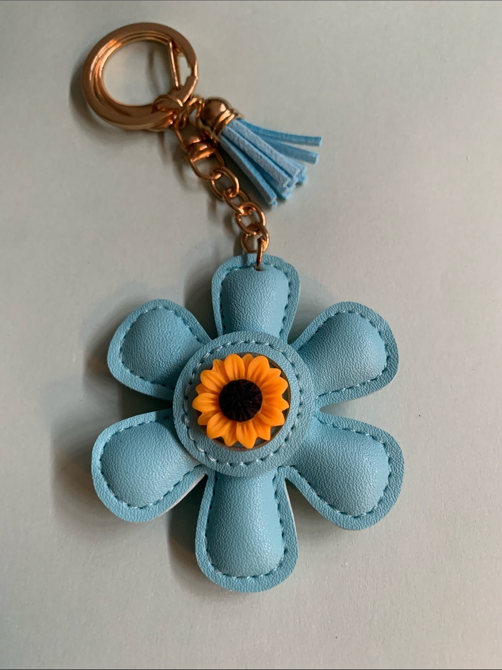 Flower Keychain with Yellow Sunflower Accent
Various colors
Faux leather